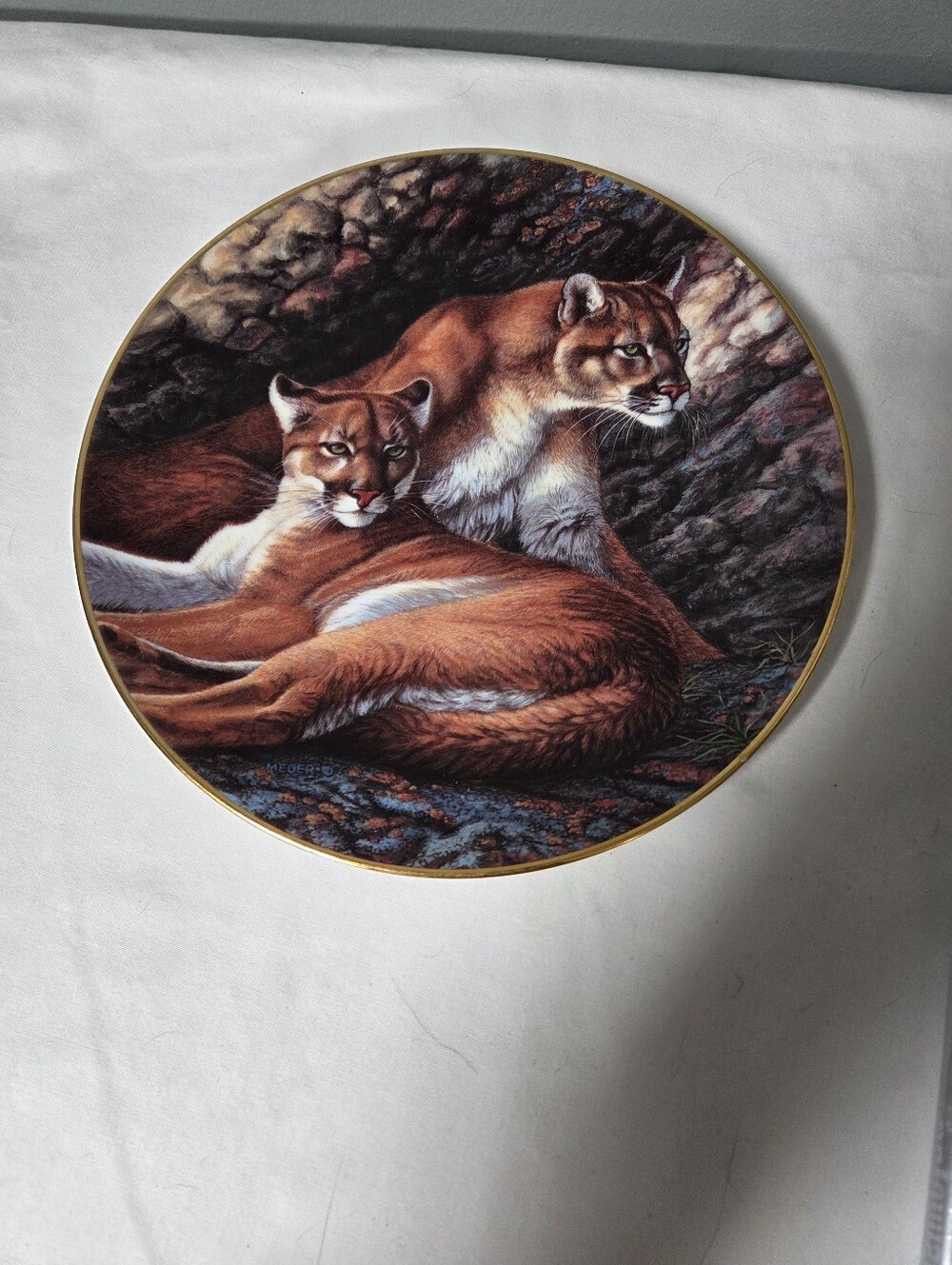 Vintage 1994 Hamilton Collectors Plate  "Devoted Protector" with 24K Gold Rim